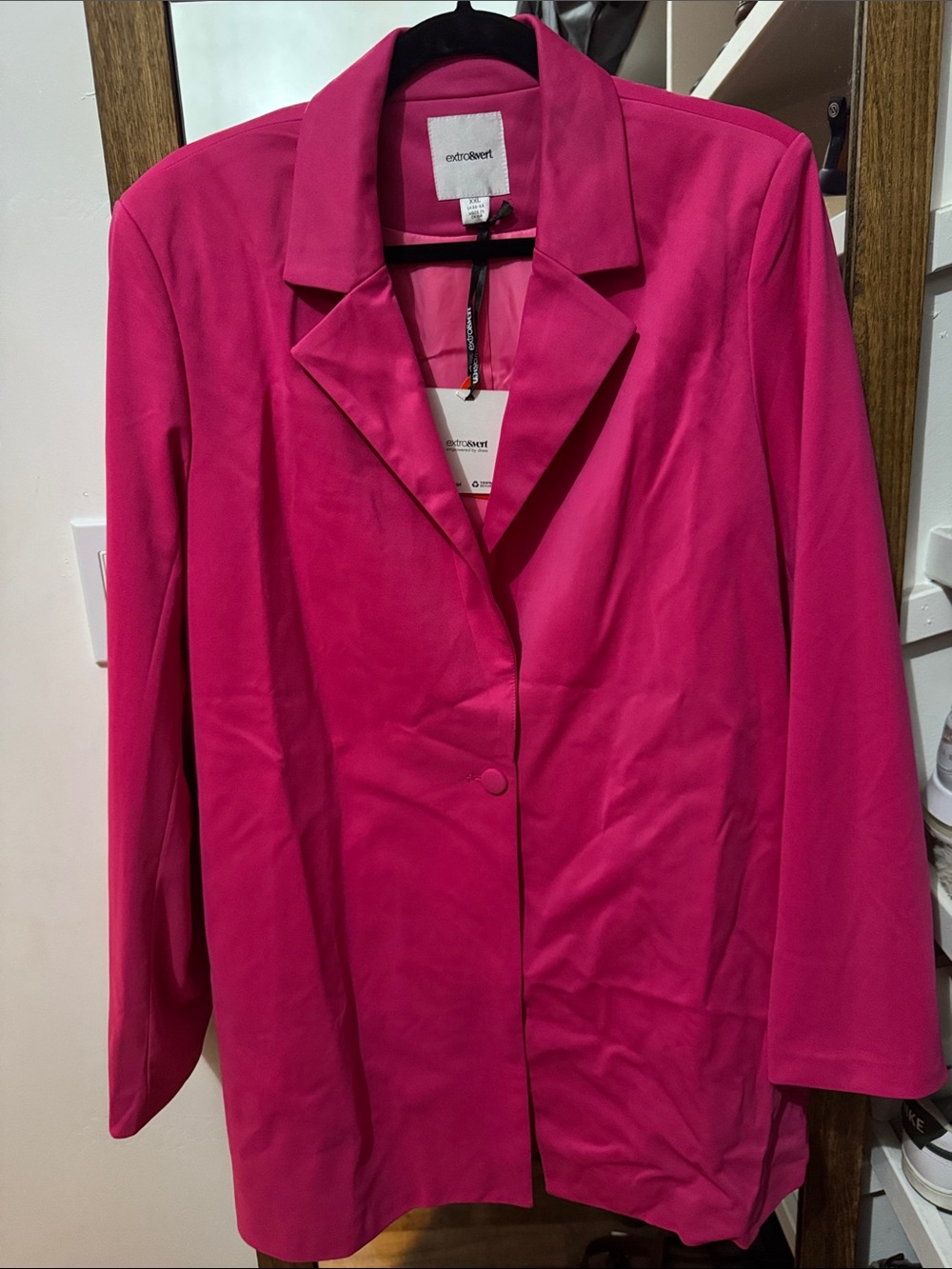 Extrovert Hot Pink Single-Button Blazer
